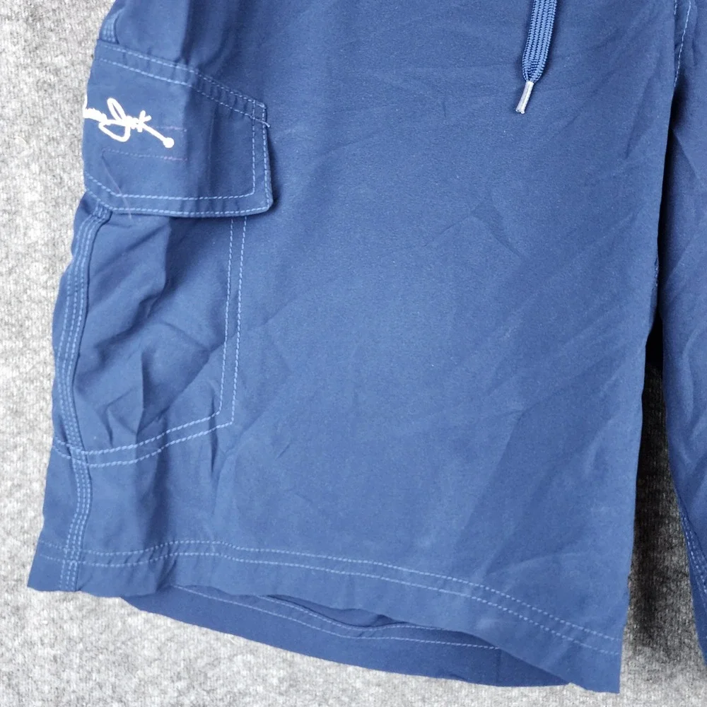 Panama Jack Board Shorts Mens 34 Navy Blue Cargo Pocket Stretch EUC
